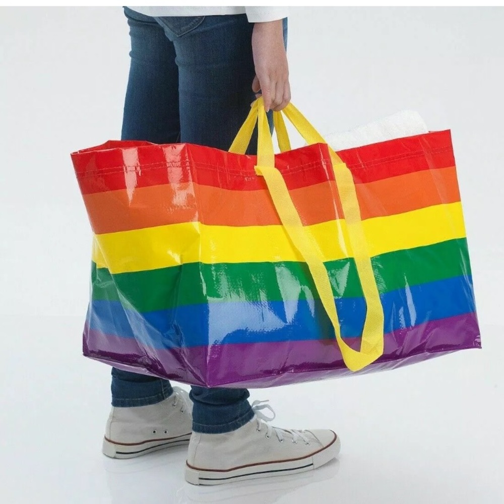 2 IKEA Rainbow Pride Shopping Tote Bag Large